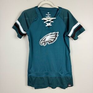 Philadelphia Eagles Top Womens Medium Short Sleeve Football NFL Midnight Green
